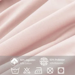 Vipalia - Juego De Sábanas Lisas 3 Piezas 50% Algodón - 50% Poliester. Modelo Rainbow Cama 135 Cm, Color Rosa -Outlet Colcha Viva Tienda 041b549fa18df25216486d350f2a9218b998acab bba0e06991a74c70b9c8f27c63c6a0f8