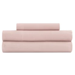 Vipalia - Juego De Sábanas Lisas 3 Piezas 50% Algodón - 50% Poliester. Modelo Rainbow Cama 135 Cm, Color Rosa