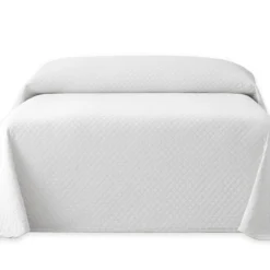 Vipalia - Colcha Bouti Pique 30% Algodón - 70% Poliester. Modelo Silver Cama 90 Cm - 180x260 Cm, Color Blanco/Marfil
