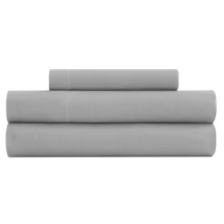 Vipalia - Juego De Sábanas Lisas 3 Piezas 50% Algodón - 50% Poliester. Modelo Rainbow Cama 90 Cm, Color Gris