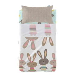 Rabbit Family Juego De Sábana Cuna (100x130 Cm) Multicolor -Outlet Colcha Viva Tienda 4288cc3b5ce8cb76e8a76731d6eaefb77073712f 00655df37d70411e98b719bb6bb57178