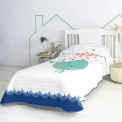 Whale Colcha Cama 80/90 (180x260 Cm) Multicolor
