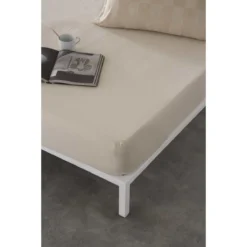 Sábana Bajera Ajustable Naturals ELBA Beige 90 X 190/200 Cm (Cama De 90)