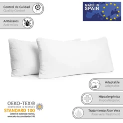 Vipalia Pack 2 Almohadas Comodas Transpirables. Exterior Microfibra. Interior Fibra Hueca Siliconada. Lavables. Firmeza Media. Confortables Y Adaptables Al Cuello. Calidad -Outlet Colcha Viva Tienda 6abedfdc2944e54aad1f8197e8f9362087720ea7 4b7172aeacd84c8e858d3c27afd9afcf