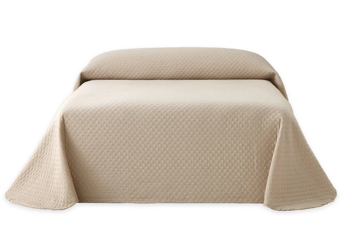 Vipalia - Colcha Bouti Pique 30% Algodón - 70% Poliester. Modelo Silver Cama 135 Cm - 235x260 Cm, Color Beige/Marfil 1 Vipalia - Colcha Bouti Pique 30% Algodón - 70% Poliester. Modelo Silver Cama 135 Cm - 235x260 Cm, Color Beige/Marfil