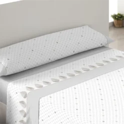 Juego De Sábanas Tres Piezas Donegal Óvalo Cama De 90 Gris