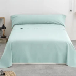 Vipalia - Juego De Sábanas Lisas 3 Piezas 50% Algodón - 50% Poliester. Modelo Rainbow Cama 150 Cm, Color Verde Agua -Outlet Colcha Viva Tienda 8cc4153815c5e2f3d0dd0eea6e1fadb83213a1a5 517462ef04724cc195f4c35a636db6fd