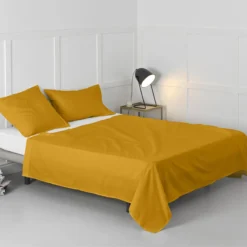 Basic Sábana Cama 80/90 (160x270 Cm) Mostaza