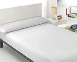 Acomoda Textil – Juego De Sábanas Lisas De Verano. (Blanco, Cama 90 Cm)