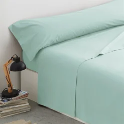 Vipalia - Juego De Sábanas Lisas 3 Piezas 50% Algodón - 50% Poliester. Modelo Rainbow Cama 150 Cm, Color Verde Agua -Outlet Colcha Viva Tienda ba77038f379d60d47a8f0e553ccf650e02d9bf94 2b8f905769d346c089921316637345b8