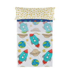 Space Rocket Juego De Sábana Cama 80/90 (160x270 Cm) Multicolor -Outlet Colcha Viva Tienda c7623cc0d7d30b7c77fb737f5ce2fea328569437 b734a80307284b6290565f30cd84d353