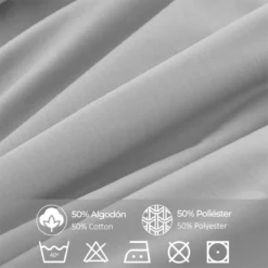 Vipalia - Juego De Sábanas Lisas 3 Piezas 50% Algodón - 50% Poliester. Modelo Rainbow Cama 90 Cm, Color Gris -Outlet Colcha Viva Tienda ce2d5f40f7c7009b55b140d898bee1b1bb03a290 c3ee84c43a9545fea5798d49f2adbf19