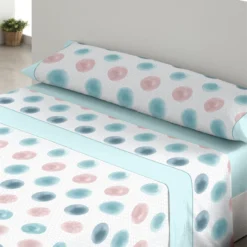 Juego De Sábanas 3 Piezas Donegal Burbuja Cama 90 Cm Azul