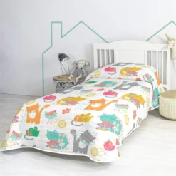 Cat & Mouse Colcha Cama 80/90 (180x260 Cm) Multicolor