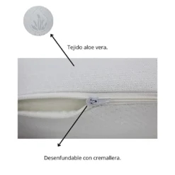 Acomoda Textil - Almohada Viscoelástica Doble Funda. Almohada Con Tejido Aloe Vera, Desenfundable Con Cremallera, Adaptable Al Cuello. (70 Cm) -Outlet Colcha Viva Tienda f5fd5f50e066eac100fb86b6e642e4b9906f2081 5edf1ea8d1c04874b5c5cdc540bede44